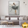 Buy Original Ballerina Framed Painting Colorful Ballet Wall Art Abstract Impasto Artwork for Room Decor | BALLERINA ANNA 40"x30" online shopping cheap