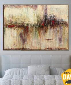 Original Beige Painting On Canvas Golden Oil Acrylic Art Abstract Fine Art Rich Texture Modern Wall Art | IMAGINARY CITY 24"x32"