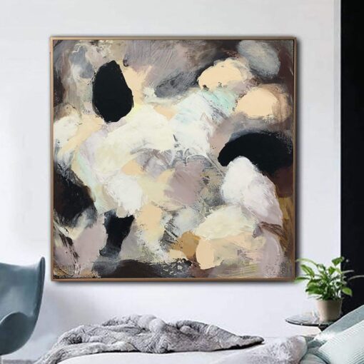 Buy Original Beige Paintings On Canvas Black And White Abstract Fine Art Modern Textured Painting Original Oil Handmade Art Wall Decor | BLURRED DREAMS online shopping cheap