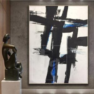 Original Black And White Art Large Canvas Art Extremely Unique Painting Acrylic | MOTION