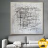 Buy Original Black And White Painting on Canvas Abstract Modern Artwork Creative Gray Wall Art for Home | ROTATION 50"x50" online shopping cheap