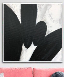 Original Black and White Painting on Canvas Minimalist Wall Art Abstract Stones Artwork Personalized Wall Art Aesthetic Painting | ANCIENT STONES