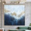 Buy Original Blue Painting Gold Leaf Oil Artwork Acrylic Painting Extremely Unique Painting Contemporary Painting Abstract Wall Painting | GOLD SHINING online shopping cheap