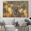 Buy Original Bull Painting Canvas Gold Foil Artwork Animal Wall Art Longhorn Painting Textured Oil Painting Modern Hand Painted Art | OX online shopping cheap