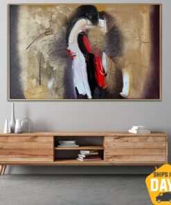 Original Colorful Acrylic Painting Minimalist Artwork Modern Abstract Wall Decor for Living Room | EMBRACE 25.6"x39.4"