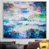 Buy Original Colorful Blue Paintings On Canvas Modern Oil Painting Expressionism Art Textured Handmade Painting | FROZEN LAKE 47.2"x55.1" online shopping cheap