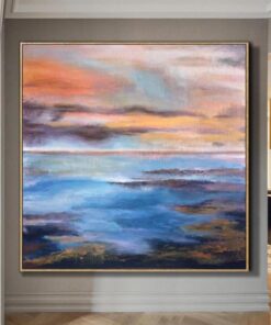 Original Colorful Ocean Painting Landscape Acrylic Art Extremely Unique Fine Art Contemporary Wall Art | PLEASANT MEMORIES