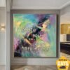 Buy Original Colorful Painting on Canvas Modern Abstract Artwork Creative Vibrant Art Motivational Painting Hand Painted Art | CREATE YOUR OWN HAPPINESS 40"x40" online shopping cheap