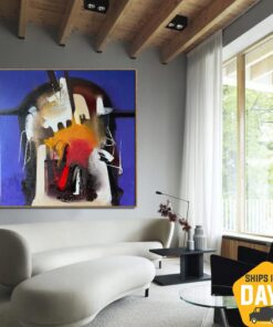 Original Colorful Painting on Canvas Modern Textured Wall Art Abstract Artwork for Living Room Decor | COURAGE 39.4"x39.4"