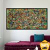 Original Colorful Paintings On Canvas Jackson Pollock Wall Art Abstract Artwork for Home Decor | CITY MADNESS 23"x46" Original Colorful Paintings On Canvas Jackson Pollock Wall Art Abstract Artwork for Home Decor | CITY MADNESS 23"x46"