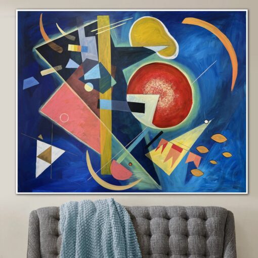 Buy Original Colorful Shapes Abstract Art Kandinsky Style Geometric Figures Paintings On Canvas Figurative Wall Decor | FORM PLEASURE online shopping cheap