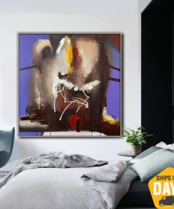 Original Colorful Textured Artwork Abstract Style Creative Modern Oil Painting for Office Decor | IMPERSONAL 35.4"x39.4"