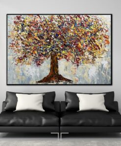Original Colorful Tree Painting on Canvas Modern Artwork Contemporary Wall Art for Home Decor | JOY TREE