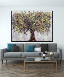 Original Colorful Tree Paintings On Canvas Modern Artwork Acrylic Wall Art for Living Room Decor | EMOTION TREE