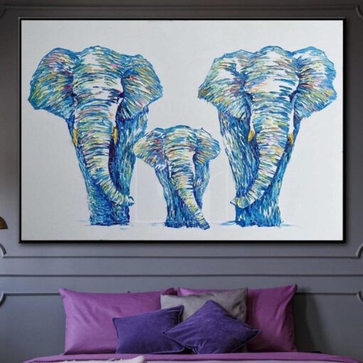 Buy Original Elephants Abstract Painting Elephant Family Artwork Animals Abstract Painting Contemporary Elephant Painting | WAY HOME online shopping cheap