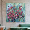 Buy Original Floral Painting on Canvas Red Flowers Paintings On Canvas Love Wall Art Oversized Thick Colorful Oil Hand Art | FLORISTIC online shopping cheap