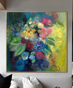 Original Flowers Paintings On Canvas Floral Art Neutral Artwork Colorful Bouquet Painting Textured Art Hand Painted Wall Art | SPRING BOUQUET
