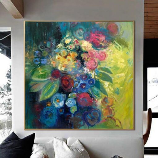 Buy Original Flowers Paintings On Canvas Floral Art Neutral Artwork Colorful Bouquet Painting Textured Art Hand Painted Wall Art | SPRING BOUQUET online shopping cheap