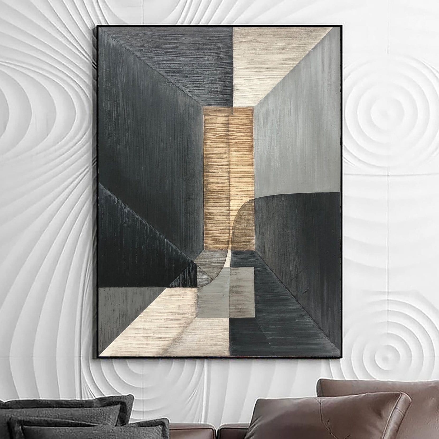 Buy Original Geometric Art Paintings On Canvas In Black