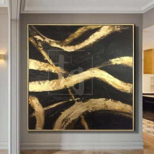 Buy Original Gold Leaf Painting Contemporary Abstract Painting Abstract Modern Painting Hotel Art | GOLDEN THREADS OF FATE online shopping cheap