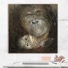 Buy Original Gorillas Paintings On Canvas Realistic Gorilla Wall Art Monkey Painting Animal Portrait Monochrome Art Animal Family Painting | MOTHER'S LOVE online shopping cheap