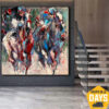 Original Horses Artwork Colorful Horsemen Abstract Horseback Riding Wall Art for Home | FINAL RUN 35.5"x35.5" Original Horses Artwork Colorful Horsemen Abstract Horseback Riding Wall Art for Home | FINAL RUN 35.5"x35.5"