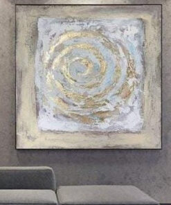 Original Large Golden Square Wall Art Canvas Art Texture Decor Hand Original Artwork | GOLDEN CURL
