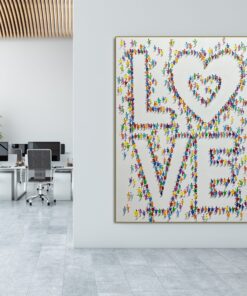 Original Love Acrylic Painting Colorful People Wall Art Abstract Romantic Artwork for Bedroom Decor | LOVE FOR YOU
