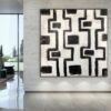 Buy Original Modern Black And White Paintings On Canvas Geometric Art Symmetry Oil Wall Art | PATTERN SYMMETRY online shopping cheap