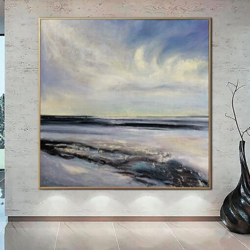 Buy Original Ocean Waves Paintings On Canvas Seascape Artwork Blue Painting Abstract Waves Painting Modern Textured Fine Art | OCEAN SCENERY online shopping cheap