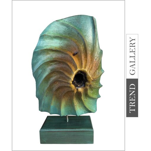 Buy Original Oval Wood Sculpture Abstract Green Table Statue Modern Desktop Art Wood Desktop Art | DORMANT VOLCANO 15.8"x7.8" online shopping cheap