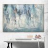 Buy Original Oversize Light Blue Painting Abstract Canvas White Painting Living Room Wall Art Modern Large Wall Art Frame Painting Office Decor | LEISURELY AWAKENING online shopping cheap