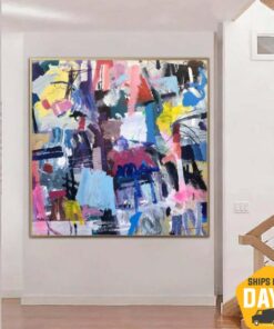 Original Painting Colorful Art Abstract Art Large Painting on Canvas Purple Wall Art Oil Painting Wall Art Room Decor | SEASONAL PURPLE 59.8"x59.8"