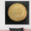 Buy Original Painting on Canvas Black and Gold Wall Art Gold Leaf Art Customized Artwork 32x32 Art Abstract Sun Painting Wall Decor | GLOW IN THE DARK online shopping cheap