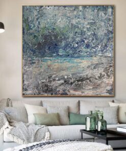 Original Rainy Paintings On Canvas Abstract Beach Creative Colorful Artwork Modern Texture Oil Painting Wall Art for Home | RAINY BEACH