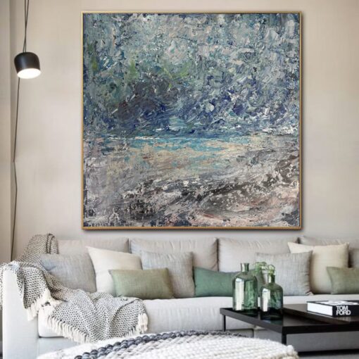 Buy Original Rainy Paintings On Canvas Abstract Beach Creative Colorful Artwork Modern Texture Oil Painting Wall Art for Home | RAINY BEACH online shopping cheap