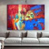 Buy Original Red and Blue Paintings On Canvas Colorful Fine Art Abstract Handmade Painting Support Ukraine Artist Wall Decor | MIX UP online shopping cheap