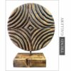 Buy Original Round Wood Sculpture Original Hand Carved Home Decor Abstract Modern Desktop Art | HYPNOTISM 15.7"x12.4" online shopping cheap