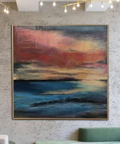 Original Sea Painting Gold Sunset Art Abstract Acrylic Painting Extremely Unique Painting | BREATH OF NATURE