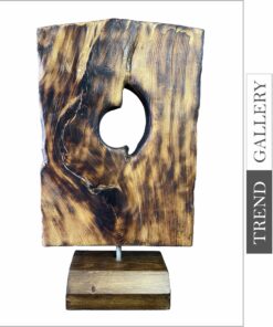 Original Square Figure Wood Sculpture Creative Table Statue Abstract Art Wood Decor for Desktop | SECRET 19.2"x11"