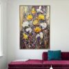 Buy Original Textured Bouquet Oil Painting Creative Wall Art Abstract Colorful Flowers Artwork for Home | FLOWER RAIN online shopping cheap