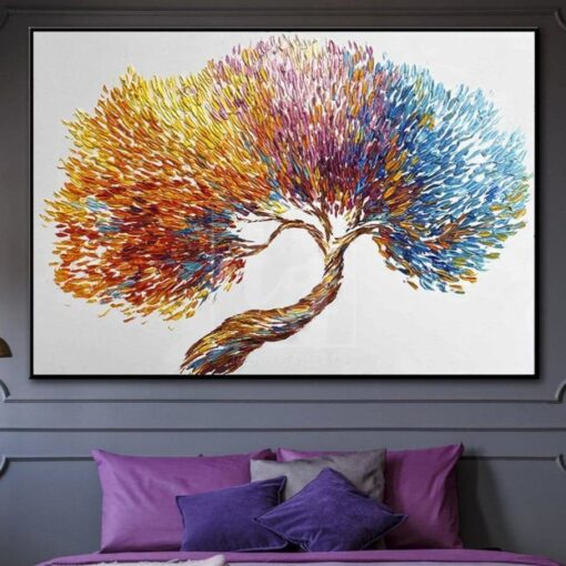Buy Original Tree Abstract Painting Colorful Tree Artwork Modern Abstract Tree Oil Painting Tree Wall Artwork | YEAR-ROUND online shopping cheap