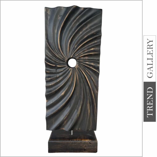 Buy Original Vertical Wood Sculpture Creative Ribbed Desktop Art Abstract Wood Table Figurine | TRANSFERENCE 22.5"x4.8" online shopping cheap