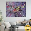 Original Violet Acrylic Painting Abstract Colorful Artwork Hanging Wall Art for Bedroom | VIOLET SPLASH 46"x60" Original Violet Acrylic Painting Abstract Colorful Artwork Hanging Wall Art for Bedroom | VIOLET SPLASH 46"x60"