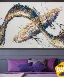 Original Vortex Abstract Oil Painting Colorful Abstract Abstract Fine Art Contemporary Contemporary Impasto Painting Wall Art | EARTH SWIRL 24"x36"