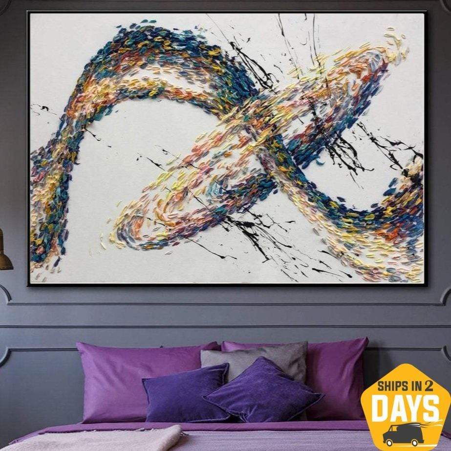 Buy Original Vortex Abstract Oil Painting Colorful Abstract Abstract Fine Art Contemporary Contemporary Impasto Painting Wall Art | EARTH SWIRL 24"x36" online shopping cheap