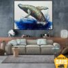 Original Whale Artwork Abstract Animal Oil Painting Creative Impasto Colorful Handmade Wall Art Decor for Home | GREAT WHALE 48"x64" Original Whale Artwork Abstract Animal Oil Painting Creative Impasto Colorful Handmade Wall Art Decor for Home | GREAT WHALE 48"x64"