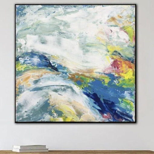 Buy Original White Painting Abstract Blue Painting Abstract Painting On Canvas Abstract Textured Wall Art Modern Painting For Living Room | SMOOTH online shopping cheap