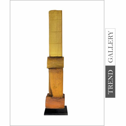 Buy Original Yellow Totem Original Table Decor Hand Carved Wood Sculpture Desktop Art for Room | BAMBOO 25.2"x4" online shopping cheap