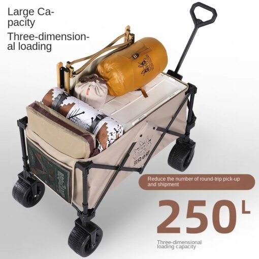 Buy Outdoor Camping Camping Trailer Cart Outdoor Cart Camp Car Picnic Car Adjustable Folding Portable Cart online shopping cheap
